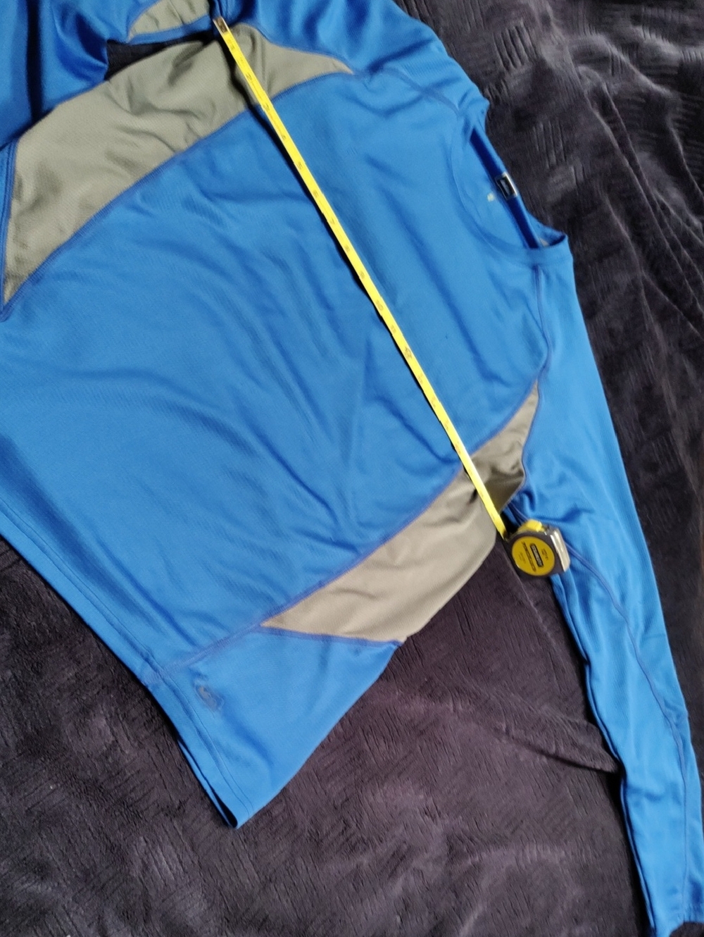 REI Blue and Gray Men's Long-Sleeve Outdoor Pullover